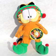 7" Garfield Plush wearing Santa ELF SUIT and Hat w/TAG by Premium Image Group