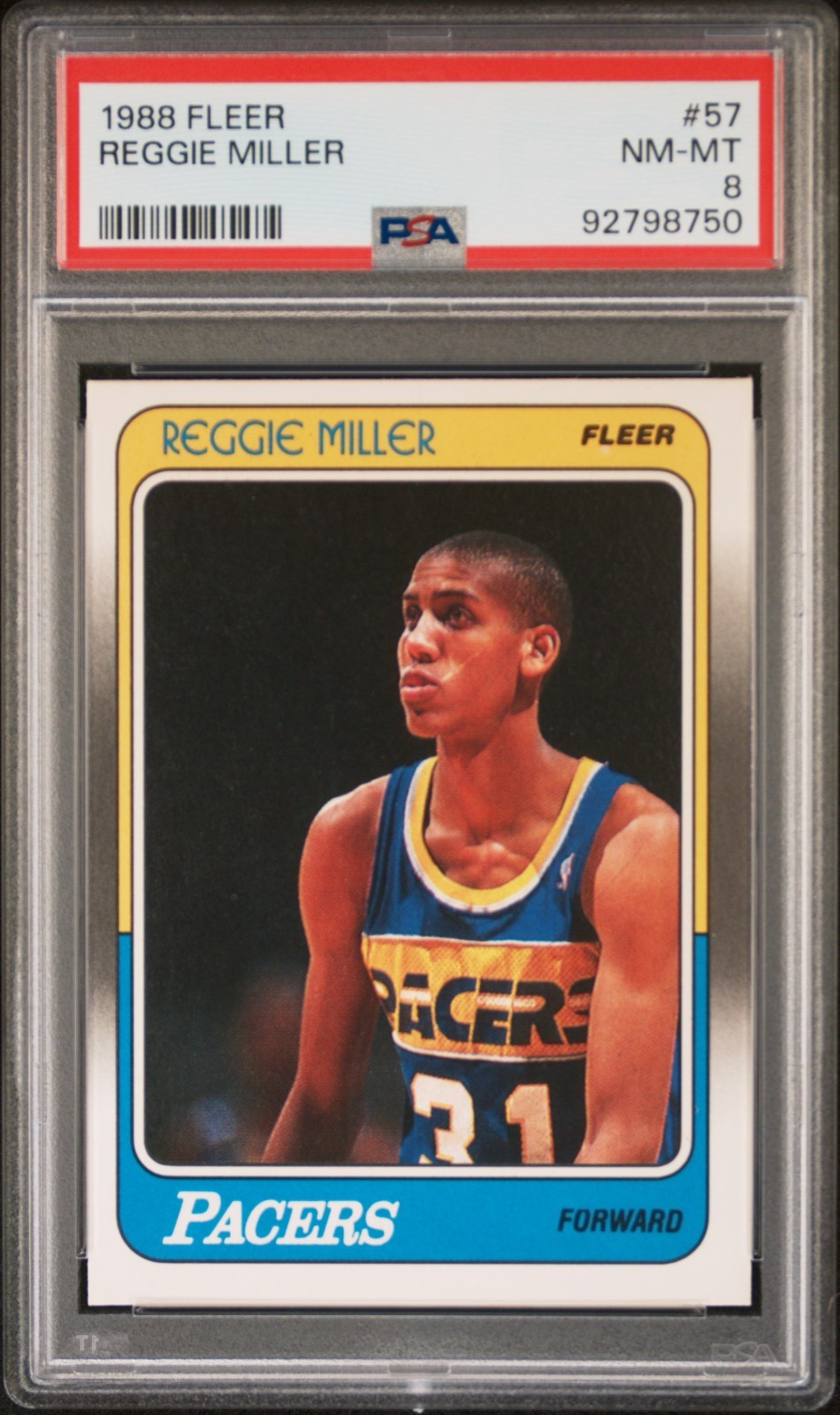 1988-89 FLEER - REGGIE MILLER (RC) # 57 PSA 8