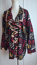 Vintage Designer John Bates London Jacket Ruffle Open Front Multicoloured Size L