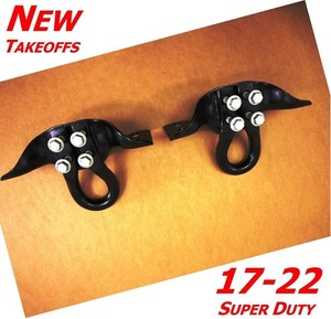 OEM Ford Super Duty Front Bumper Tow Hooks Black Set F-260 F-350 2017-2026