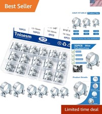 32pcs 14 516 38 Fuel Injection Gas Line Hose Clamps Clip Pipe Clamp Ass...
