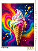 Calvendo Puzzle Ice Cream In A Rainbow Frenzy | 1000 Pieces, Finished Size 25.2