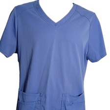 Grey's Anatomy by Barco Spandex Stretch Scrub Top CEIL BLUE Women's Size LARGE
