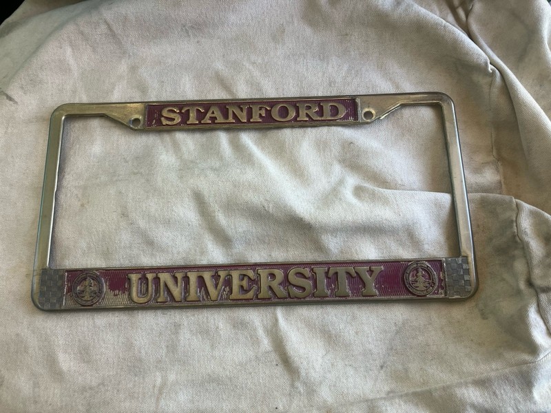 Vintage License Plate Frame Stanford University