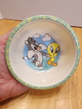 Warner Bros Baby Bowl Vintage Looney Tunes Sylvester Tweety Melamine 1998
