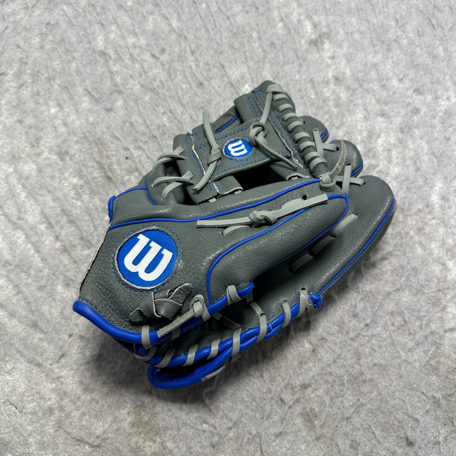 Gray Leather Blue Trim Youth