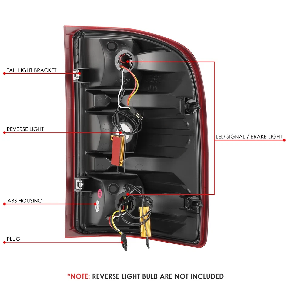 Par de luces traseras LED cromadas/rojas HD para Sierra Silverado 1500 2500 3500 HD 2007-2014 Foto 4 de 4
