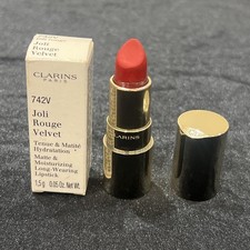 Image of Clarins Joli Rouge Velvet Lipstick 742V Joli Rouge 1.5g Travel Size NEW Boxed
