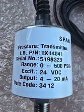 Ingersoll Rand Pressure Transmitter 0-500 PSIG 1X14041  24 VDC NIB 206120-07-IRC
