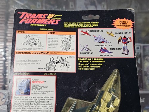 Skydive Combiners G2 Transformers Superion Aerialbot 1993 Vintage NEW SEALED - Picture 7 of 13