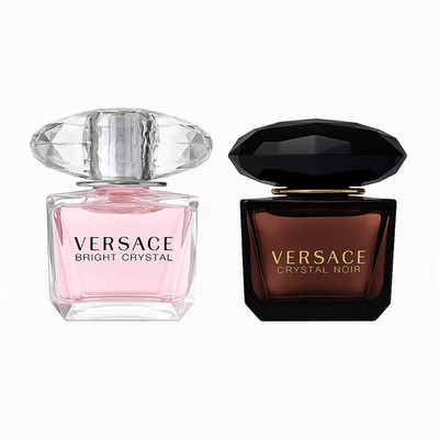 Versace Bright Crystal & Crystal Noir Mini Eau De Parfum Set 5ml / 0.17oz Each