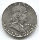 1952-D- FRANKLIN HALF DOLLAR-90% SILVER- LOT # 324