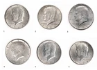 HUGE LOT OF SIX (6) Kennedy 1964 Half Dollar Philadelphia (P) No Mint Mark VG