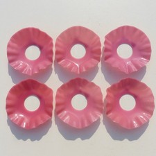 6 BOBECHES COUPELLES ANCIENNES en OPALINE ROSE pour bougeoir chandelier lustre