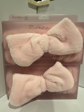 The Cr me Shop Super Soft Plush Teddy Bear Texture Bow Headband Pink