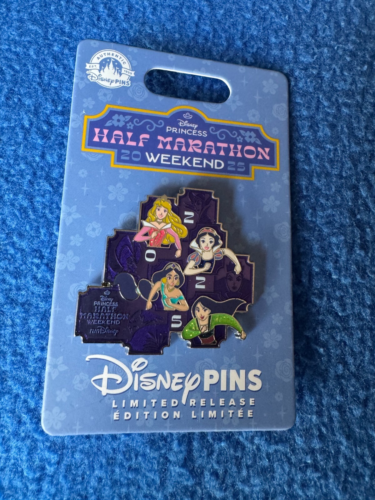 Disney Princess Pin Jasmine Mulan Aurora Snow White Half Marathon Weekend Pins