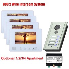 7 Inch BUS 2 Wire Video Door Phone Intercom systems Kit for home Night Vision