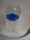 Vintage Art Glass Paperweight Controlled Bubbles Blue Base 2.5” — photo 4