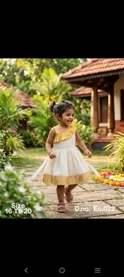 Mädchen Onam Kleid, Kerala Wear, südindisches Trachtenkleid - Bild 1 von 2