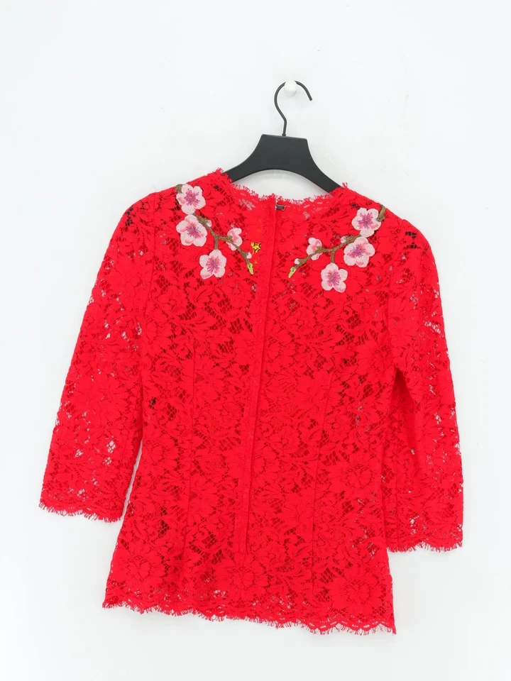 Dolce & Gabbana Women's Top UK 10 Red 100% Other Basic - Image 2 of 4