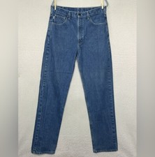 Carhartt Flame Resistant Straight Leg Denim Blue Jeans-Men  s 34x36-Workwear-EUC