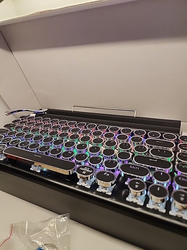 7KEYS Retro Typewriter Keyboard Wireless Bluetooth Mechanical Backlit TW1867 NOB - Picture 8 of 8