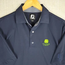 FOOTJOY x JOHN DEERE CLASSIC Sz Medium Mens Polo Shirt Navy Blue TPC Deere Run