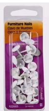 HILLMAN 210 Upholstery Tacks Furniture Trim Nails White Leatherette 122685 NEW