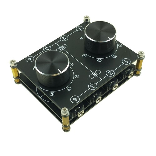 4 in 4 out 3.5mm AUX 1/8" audio switch,1/8" Stereo Splitter box, 4 ways Selector - Picture 1 of 7