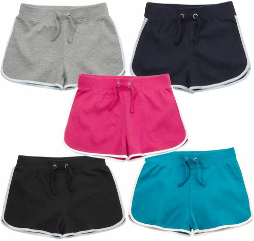 Girls Summer Shorts Cotton Plain Jersey Shorts Black Navy Grey Pink 2 3 4 5 6 Yr