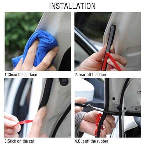 For Tesla Model 3 Y Soundproof Car Door Seal Strip Kit Rubber Weatherstrip Strip - Foto 5 di 18
