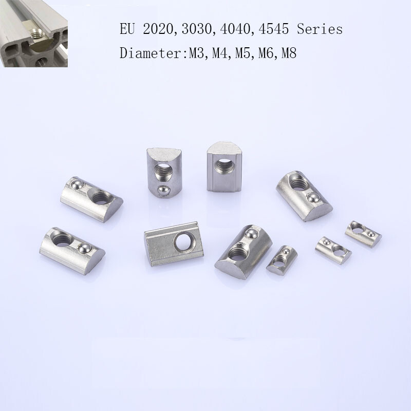 Camiseta T Tuerca rollo de solta bola tuerca de resorte extensión perfil de aluminio 2020 3030 4040 4545