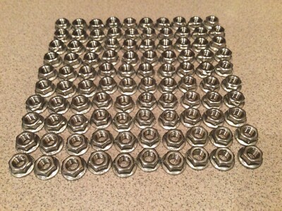 M6 x 1.0 Stainless Steel Non-Serrated Flange Nuts DIN6923 Nuts M6-1.0 A2 Qty 100