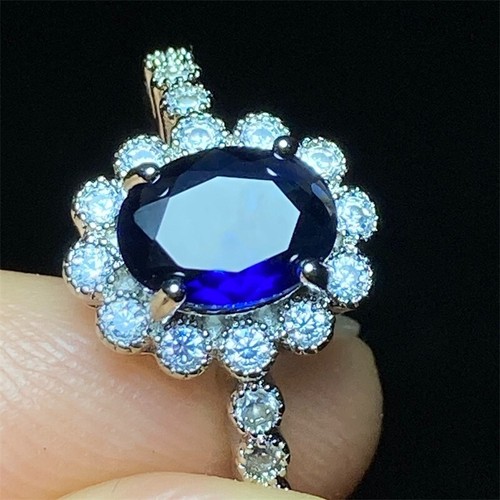 2.4g Natural Topaz Crystal Ring Dazzling Fire Colors of Crystal 925 Silver W965