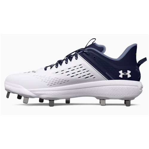 New Under Armour UA Yard Low MT Metal Baseball Cleats Navy Blue/White Size 7.5 - Picture 3 of 4