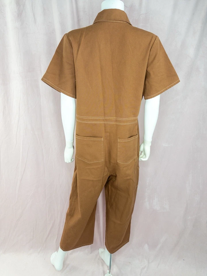 Mono para mujer Nº 6 Store naranja tostado 100 % algodón talla grande ropa de trabajo Foto 3 de 4