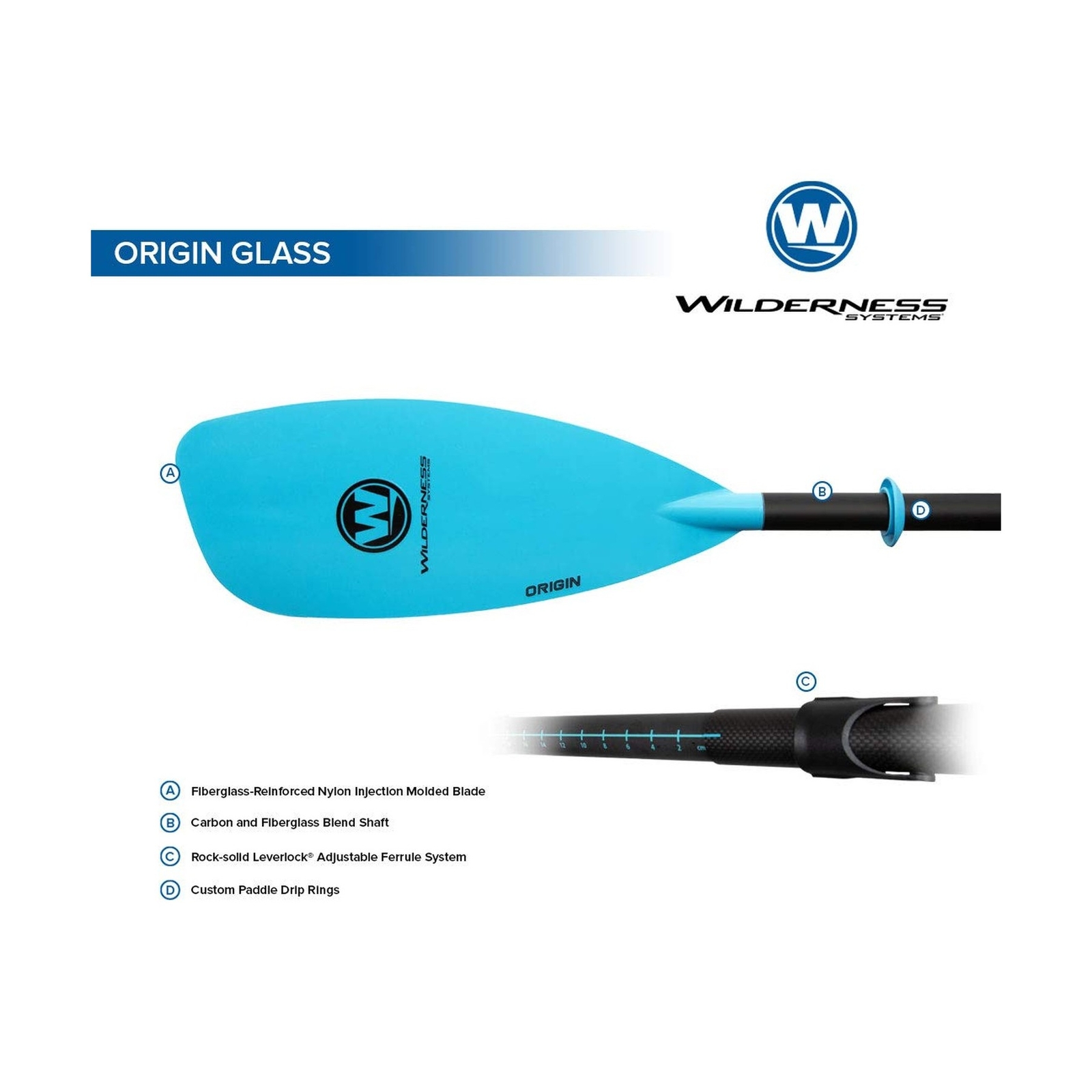 Wilderness Systems Origin Recreation/Touring Kayak Paddle 205-225cm