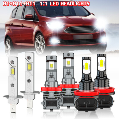 Para For Ford C-Max 2013-2018 - Faro LED de haz alto y bajo + luz antiniebla