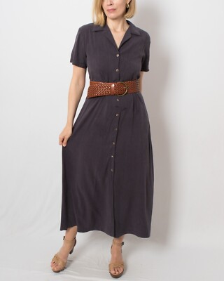 duster shirt dress Kathleen Sommers Maxi Shirt Dress Purple Duster Dress Medium Size