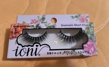 IONI 3D 100% HANDMADE FAUX MINK LASHES DRAMATIC SHORT CLUSTER NEW IN BOX!