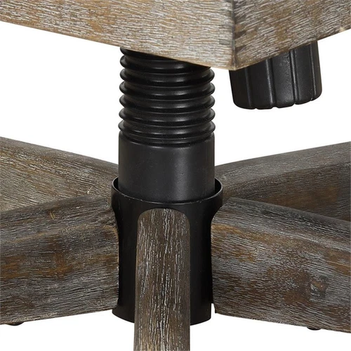 Uttermost Aidrian Metal and Wood Swivel Desk Chair in Nickel and Gray - Picture 7 of 10