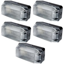 5 x Polycarbonate Rectangular Bulkhead Light Fittings IP65 B22