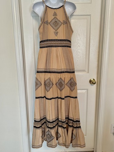 Maxi Vestido Anthropologie Robin Bordado Boho Talla 10 - Imagen 6 de 9