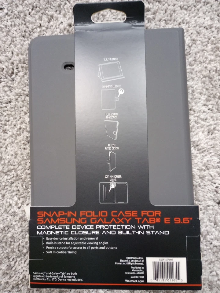 Galaxy Tab E 9.6 Case 2016 Model Stand Folio Grey Fast Shipping - Image 2 of 2