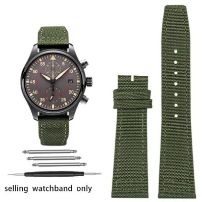 Nylon Canvas Uhrenarmbänder passend für IWC Pilot Portugal Serie Stoff...