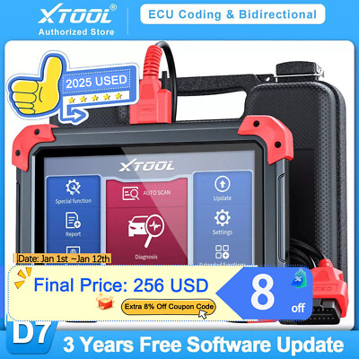 XTOOL D7 OBD2 Scanner Bi-Directional All System Diagnostic Auto Scan E.CU Coding