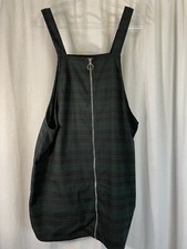 Forever 21+ 1X Dress Green Black Checked Sleeveless Zip-up
