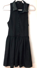 Ali & Kris Women Medium Dress Empire Waist Button Black Sleeveless Fit & Flair