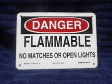 Brady Sign 7" x 10" "Danger - Flammable" Catalog# 43247 Aluminum