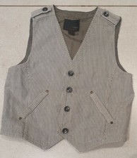 Next Boys Beige Striped Waistcoat Age 3 Yrs